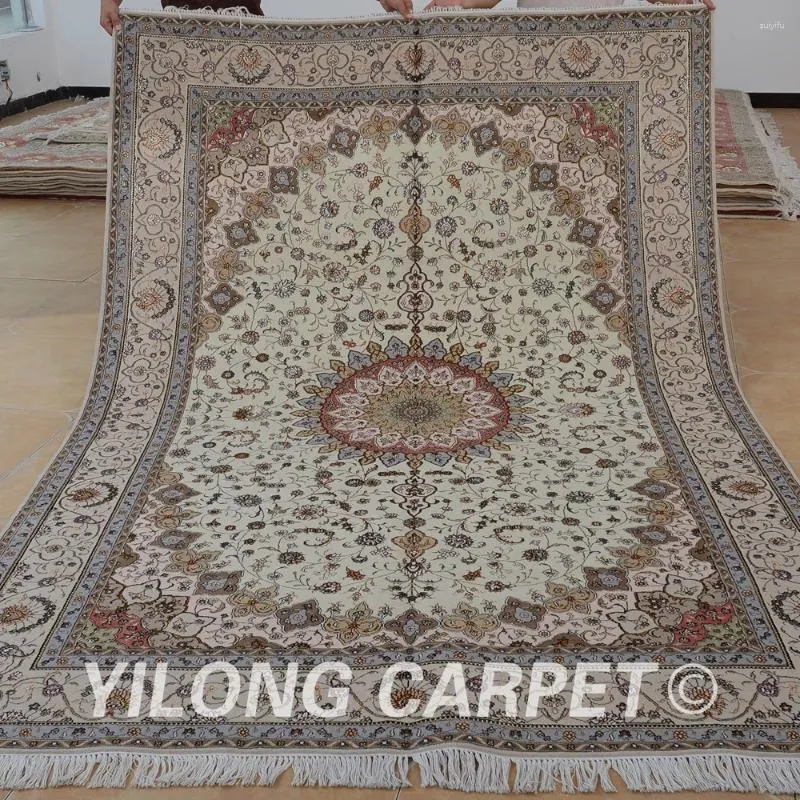 Tapetes yilong 6'x9 'Oriental de lã Oriental Made Made Carpet Rugs requintados (1403)