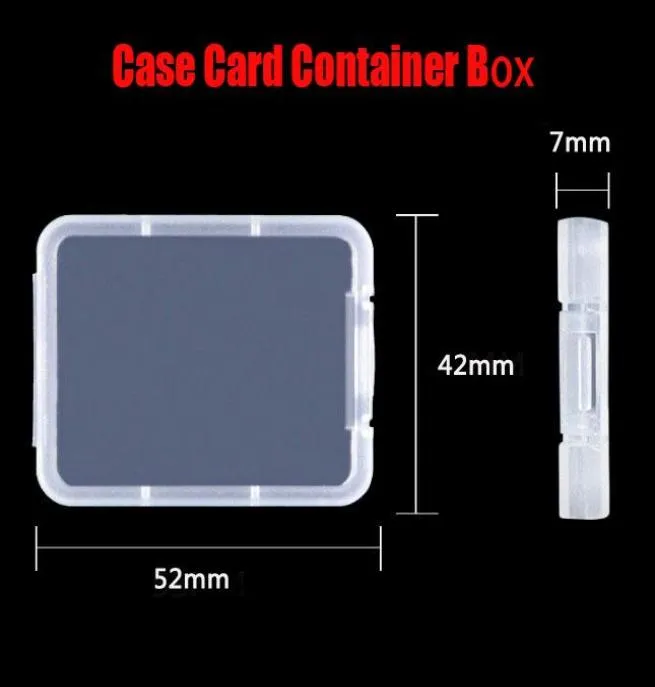 DHL Memory Card Case Box Protective Case för SD SDHC MMC XD CF Card Shatter Container Box White Transparent5423743