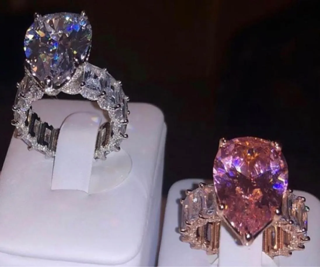 VECALON PERE OVAL OVAL CHE 8CT Diamond Ring Original 925 Anelli da sposa dell'impegno in argento sterling per donne Bridal Luxury Party3316668