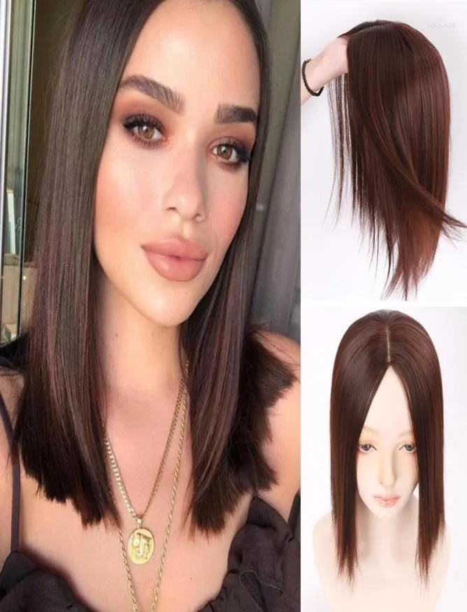 Clips Clips Clips Clips Clips Clips Topper طبيعية مستقيمة أسود بني مزيف الشعر Tobi227416449