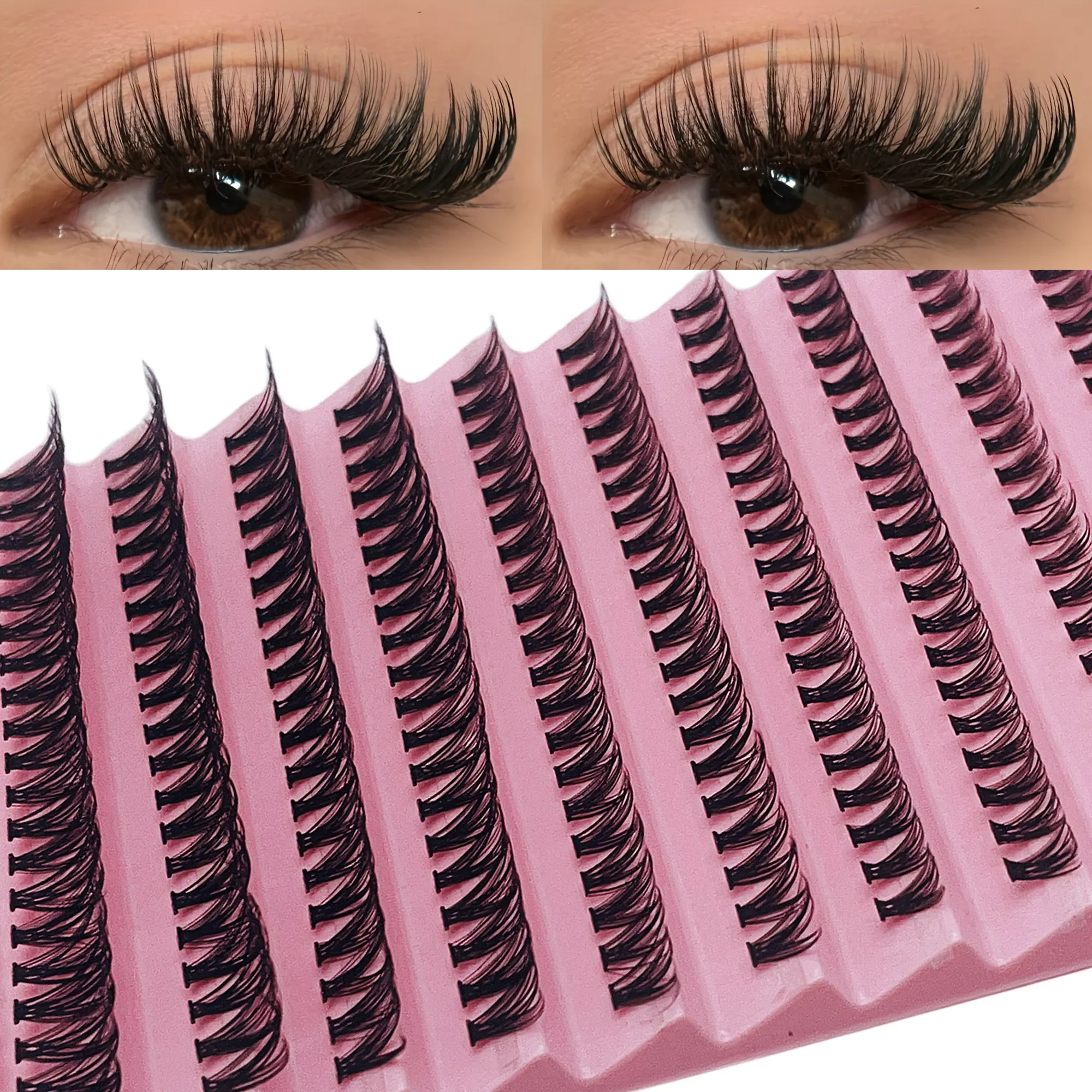 Cils individuels 8-16mm 200pcs Cluster Lash Natural Look Tray Mixe