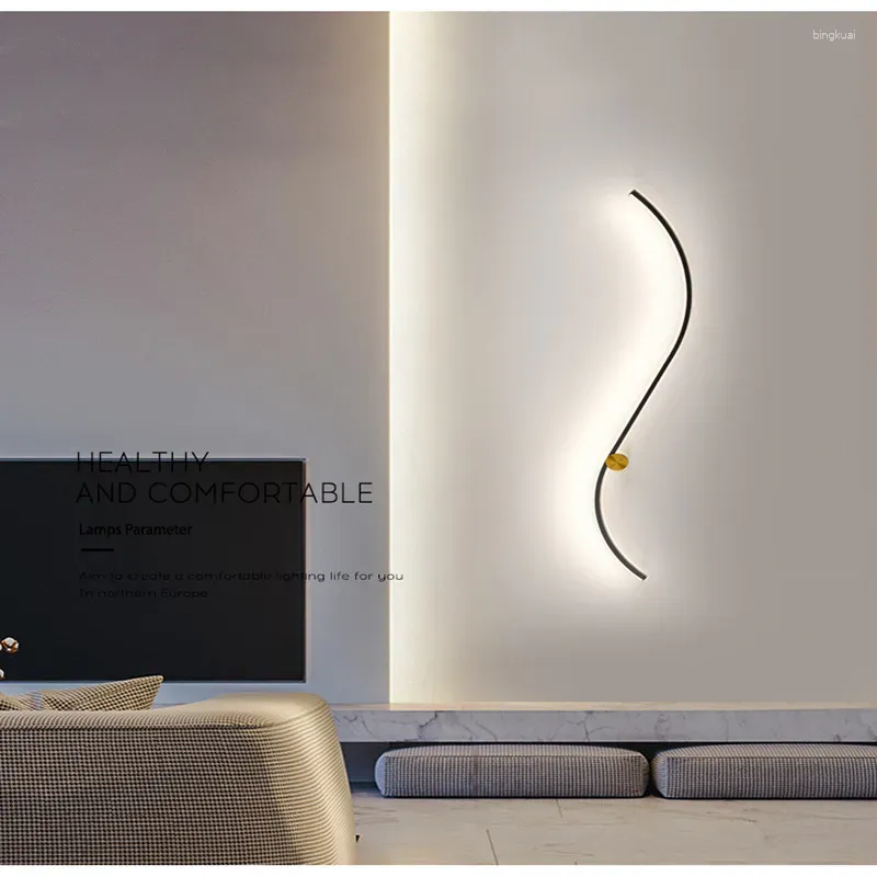 Wall Lamp Nordic Bedroom Bedside Light Luxury Minimalist Living Room Background Creative Aisle