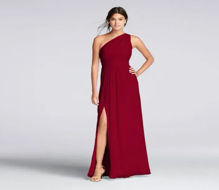 Długa Oneshoulder Crinkle Szyfonowa sukienka F18055 Szampana Przyjęcie weselne sukienka wieczorowa sukienki formalne Sukienki Vestidos de Festa8083109