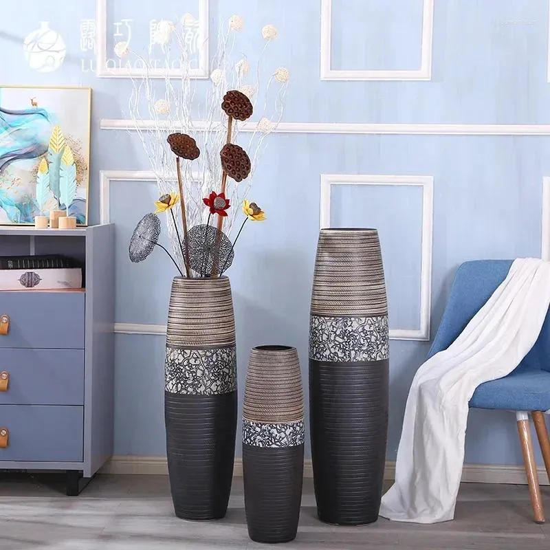 Вазы дома китайское мягкое украшение крытая гостиная телевизионная шкаф керамический высушенная цветочная композиция