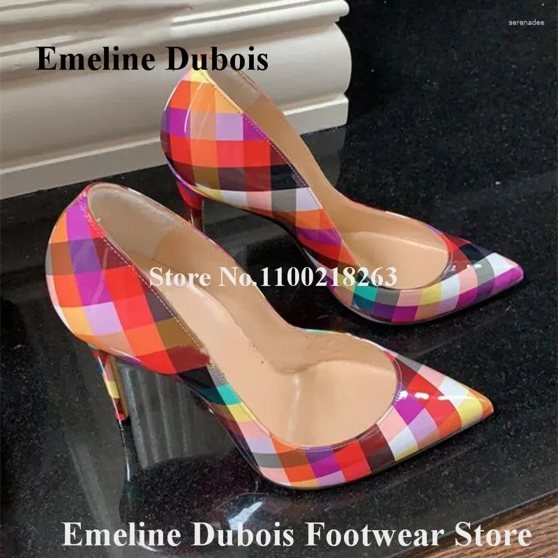 Chaussures habillées pompes à carreaux multicolors emeline dubois sexy