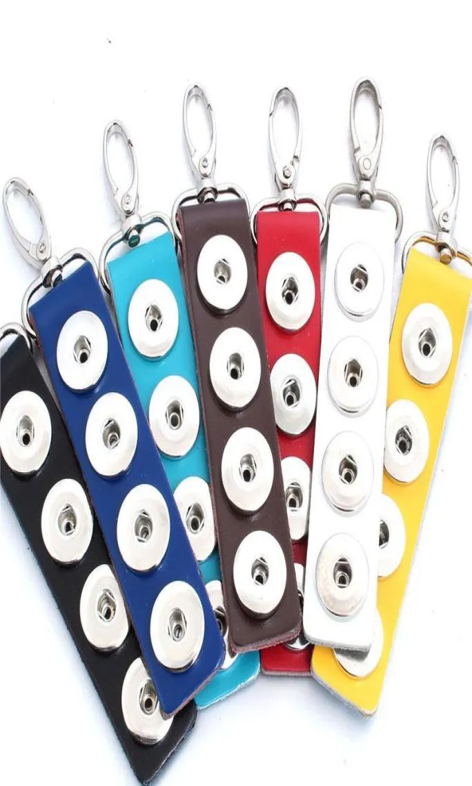 Snap Jewelry Pu Leather Snap Button Keychains Diy Keyrings Fit 18mm Snap Layard Holder Key Chain jllqEO2841806