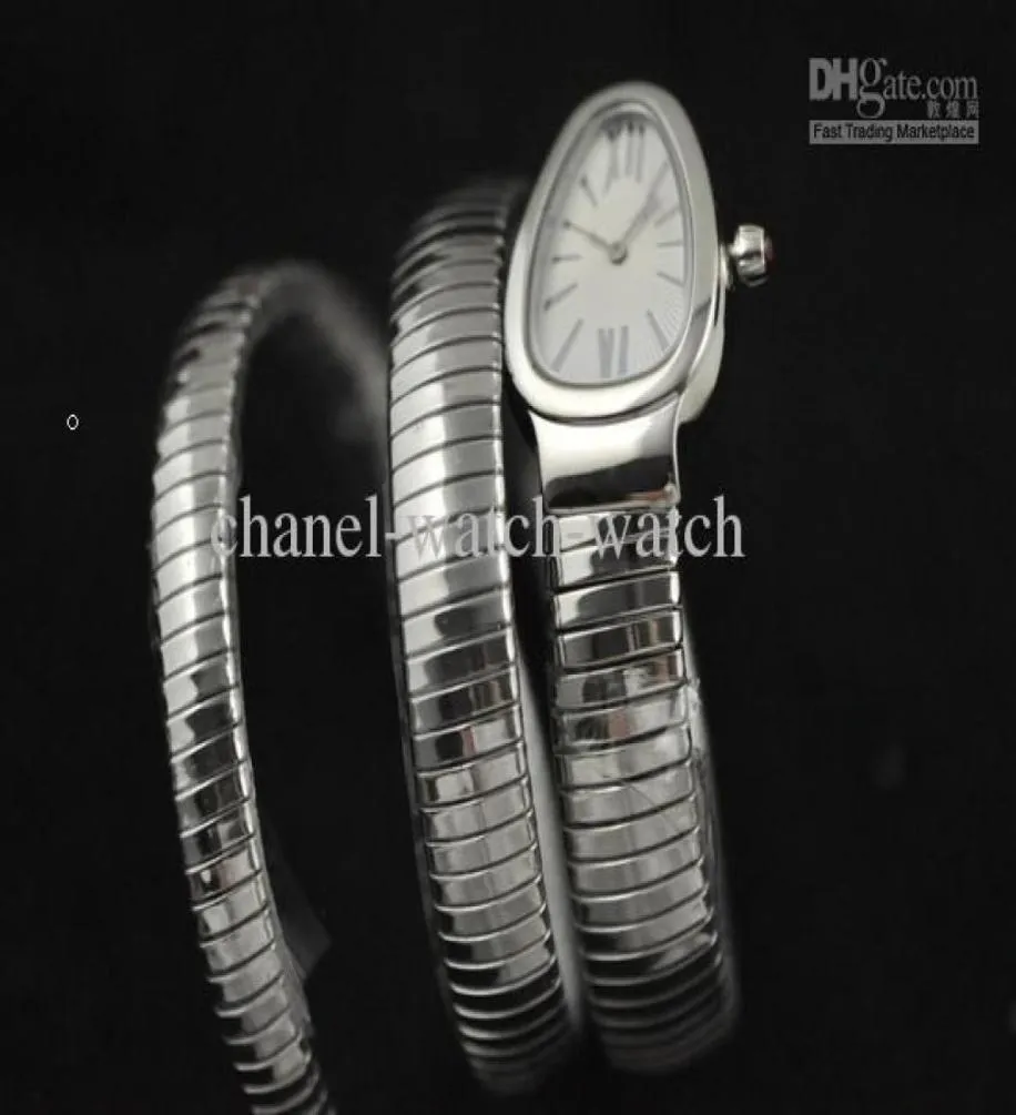 Nieuwe Lady Tubogas roestvrij staal Snake Watch Silver Dial Dames039S Quartz Fashion WorSwatches8796292