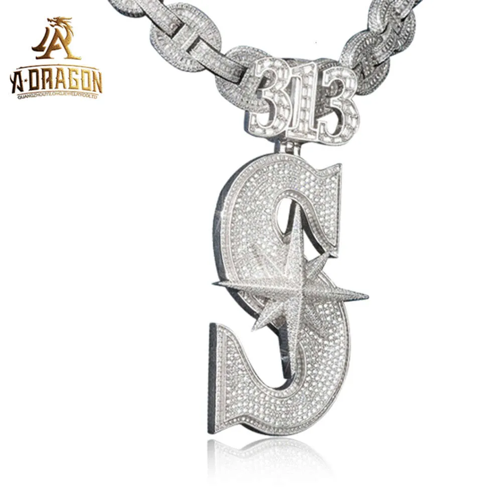 Custom Letter S 10K 14K Karat Real Gold Pass Diamond Tester Vvs Moissanite Iced Out Super Man Pendant