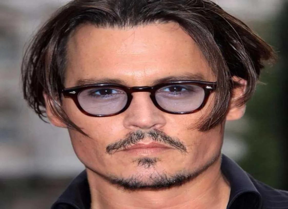 Mode Johnny Depp Style Round Solglasögon Clear Tinted Lens Brand Design Party Show Sun Glasses de Sol7402254