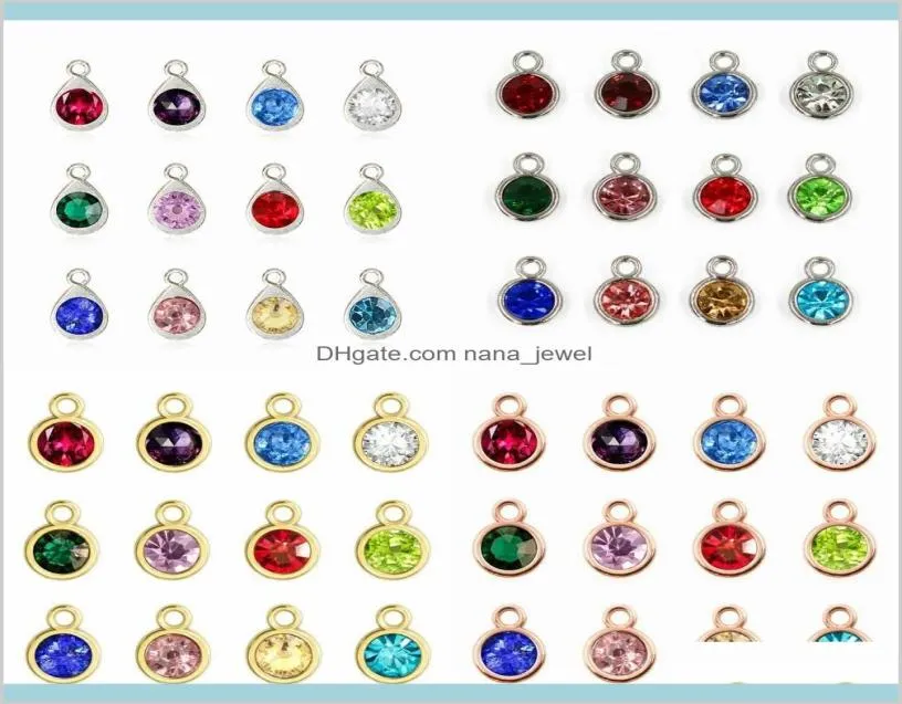 Charms Résultats Composants 6 Options 12pcslot coloré Crystal Birthstone Charms DIY ACCESSOIRES MAISONS POUR BRACELET EARRI9603495