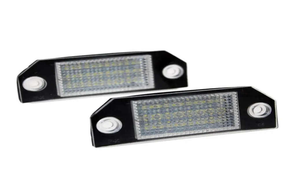 2 st fel 24 Vit LED -licensnummerplatta Ljus baklampor Bilar Lampor Passar för Ford Focus Mk2 Ford CMAX MK17350413