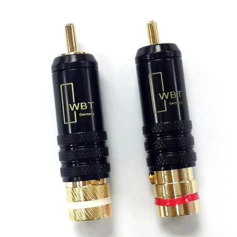 2024 1 Par RCA -anslutningskontakter Male Signal Line Plug WBT 0144 RCA Plug Lotus Head Copper RCA Plug -anslutningar ca.53mm för WBT 0144