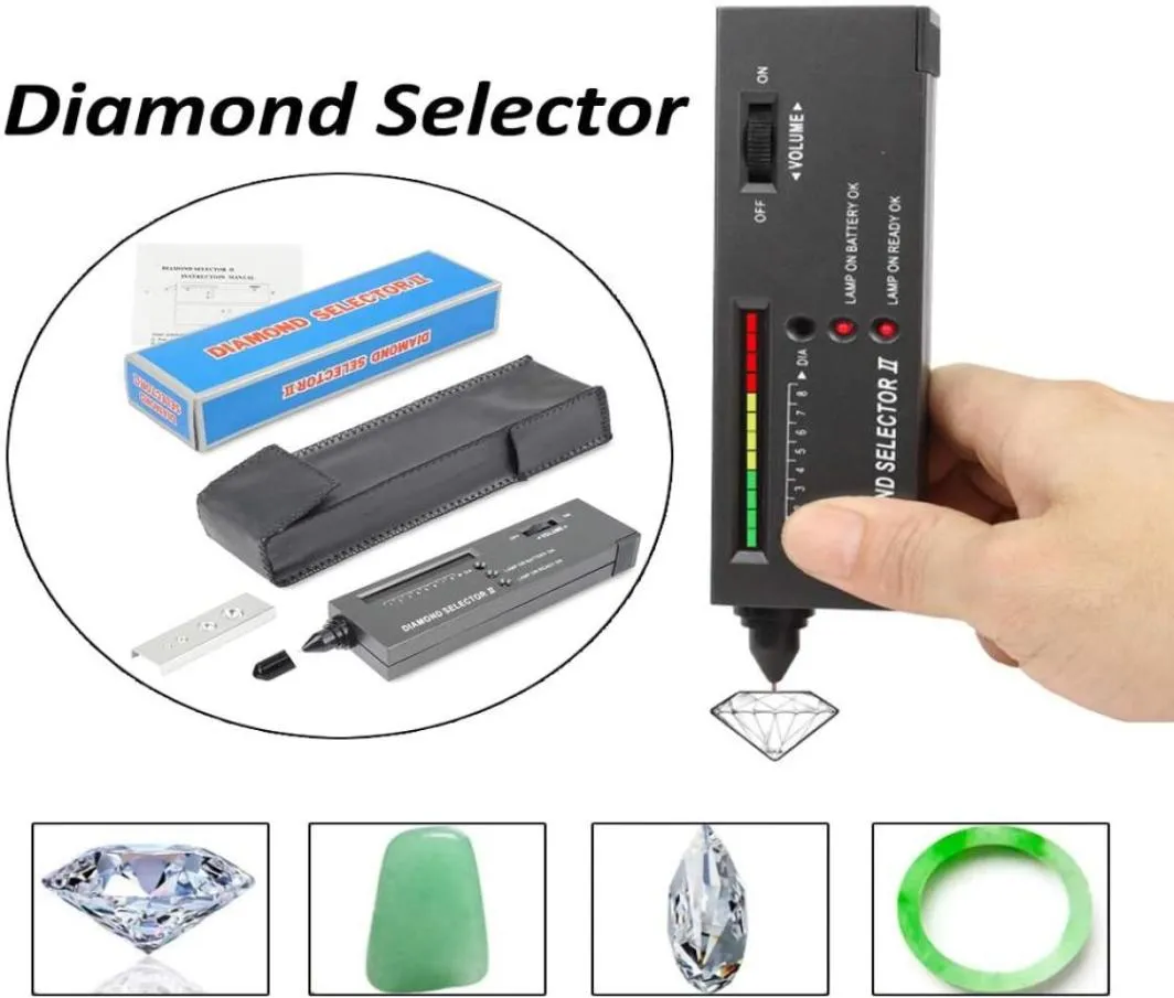 Professionell högnoggrannhet Diamond Tester Gemstone Gem Selector II Jewely Watcher Tool LED Diamond Indicator Test Pen7546945