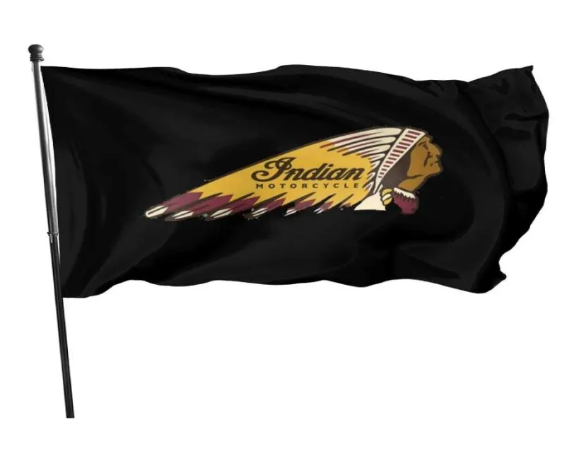 Drapeau de motos indiens Flags de 3x5ft 100D Banners en polyester intérieur couleur vive de haute qualité avec deux brommets en laiton2311459