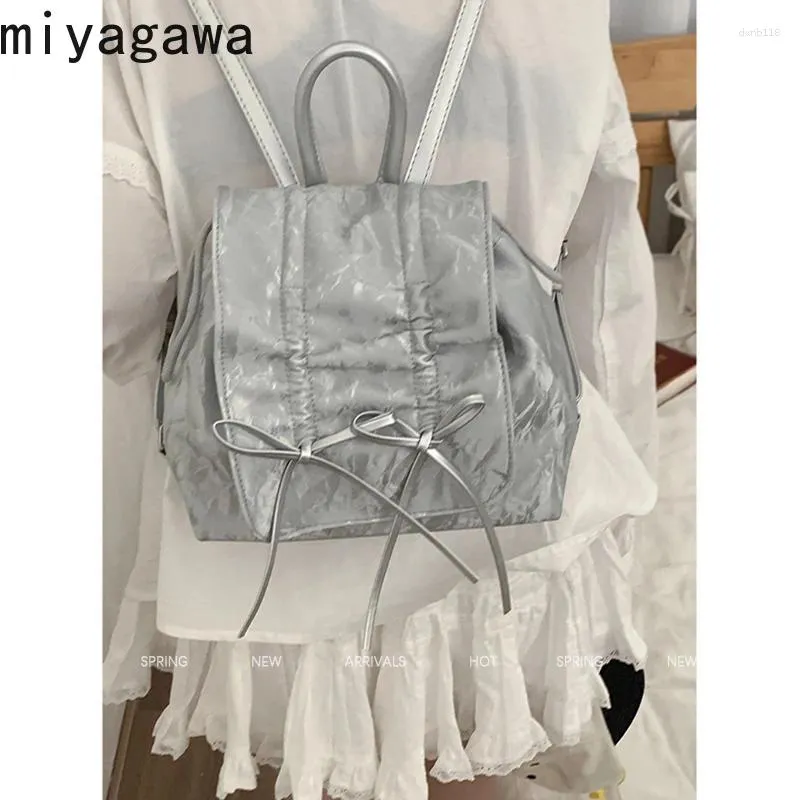 Schultaschen Miyagawa gefalteter Bogenrucksack für Frauen 2024 Koreanische süße Rucksäcke Mode große Kapazitätsreisen