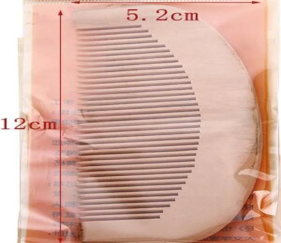 100pcs Natural peach Wood Comb Close Teeth Antistatic Head Massage hair care Wooden4636307