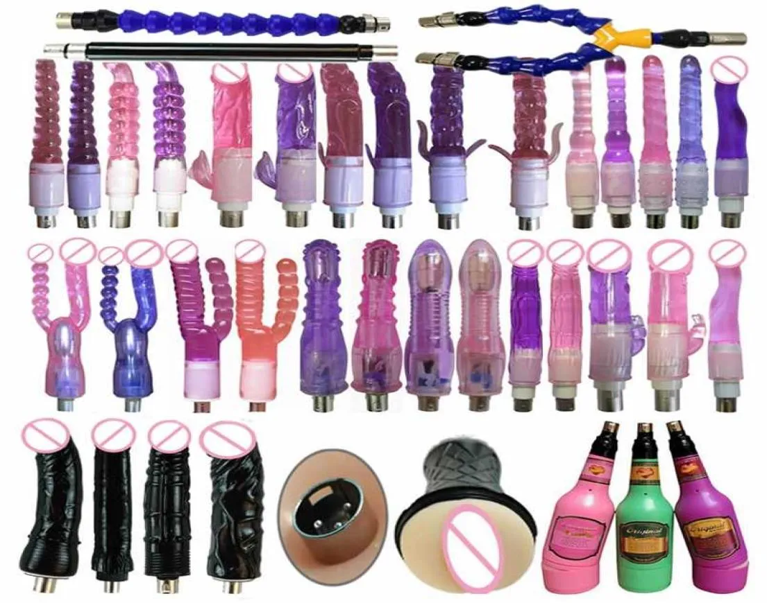 28 TYPER SEX MASKINE ATTACHMENS DILDOS Tillbehör för 3XLR Machine With Big Jelly Dildo Anal Bead Plug Male Masturbation Cup 2118874284