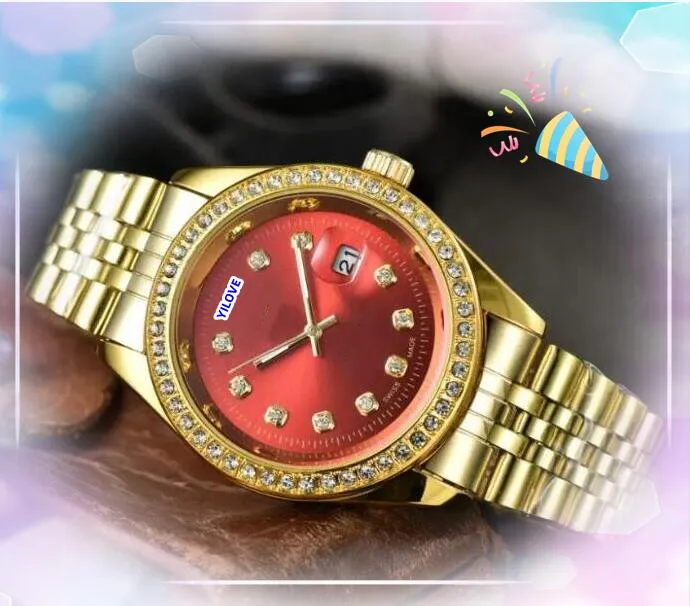 Men de super mode populaire Femmes Quartz Watch Day Horloge Horloge Top Brand Relogio Feminino Afficier TROIS SICHES DESIGNES DIAMONDS RING DOT CADEAUX DE TRAVE