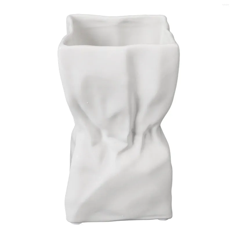Vazen papieren zak keramische vaas waterdicht mooi wit voor bloem arrangement boekenplank decoratief