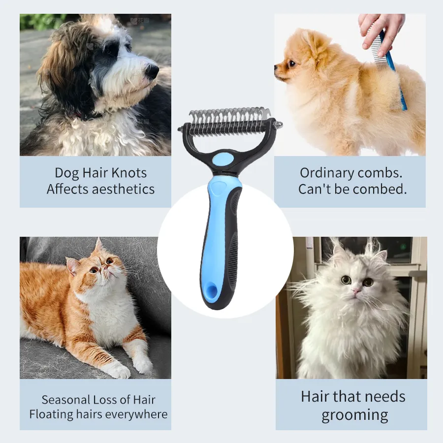 thumbnail image 2 of 2-Sided Dog Brush For Shedding & Dematting – Undercoat Rake Comb For All Breeds 2 of 6