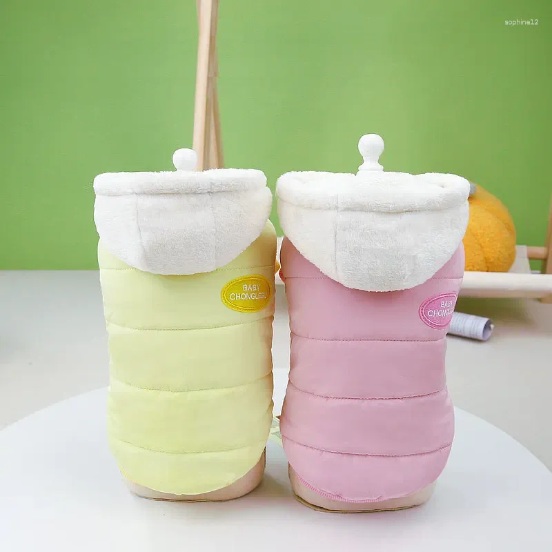 Dog Apparel Pet Clothes Autumn And Winter Cotton-Padded Coat Hooded Cat Windproof Teddy Bichon Puppy Clothing Warm Cotton Vest