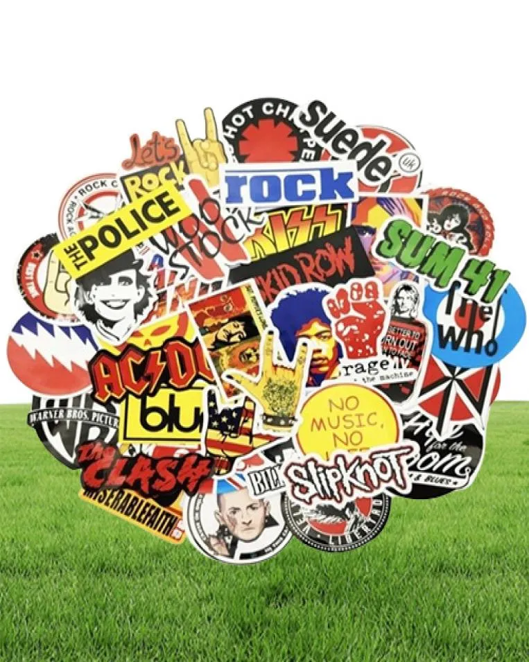 52PCS Rock and Roll Music Band Assorted Sticker Waterproof Decal For Skateboard Guitar Laptop Motorcycle Car DIY6810190