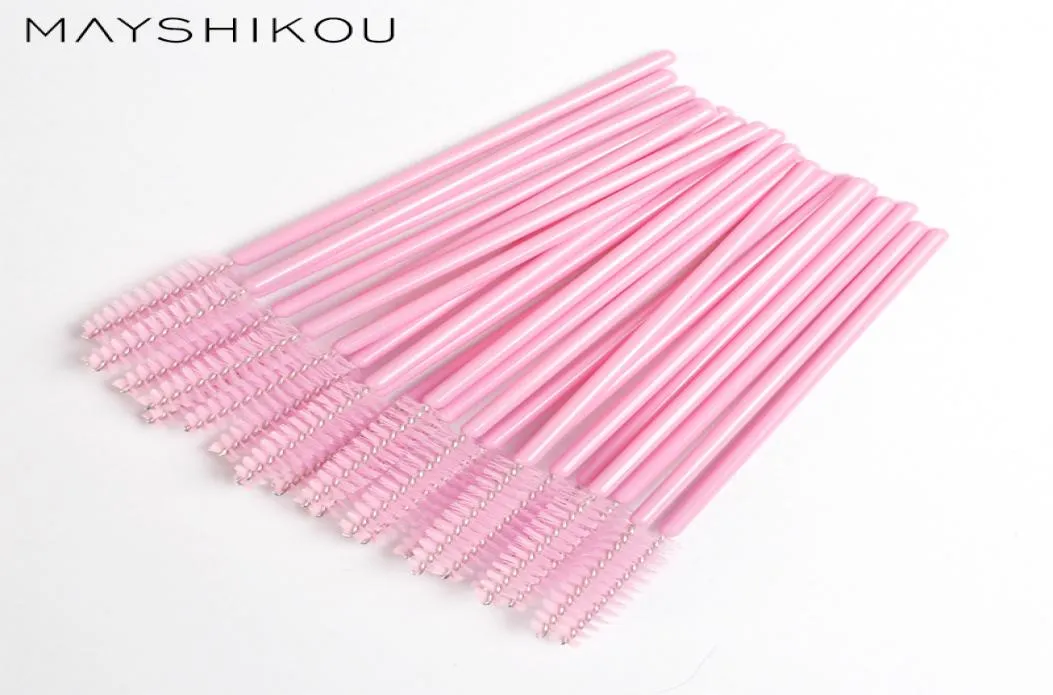 50Pcs EyelashesBrushes Disposable Eyebrow Brush Mascara Wands Applicator Clean Makeup Tools Eyelash Extension Spiral portable cur7582821