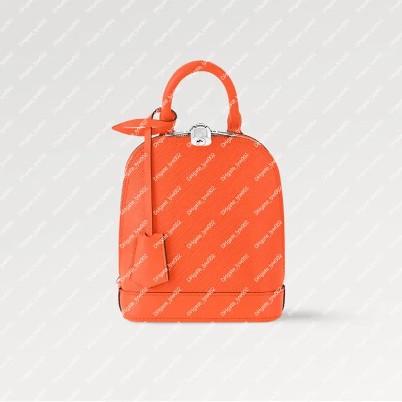 Explosion hot Women's Alm a Backpack M25104 Orange Double zip closure engraved padlock Inside back pocket leather key bell sleek new attitude two straps designer new