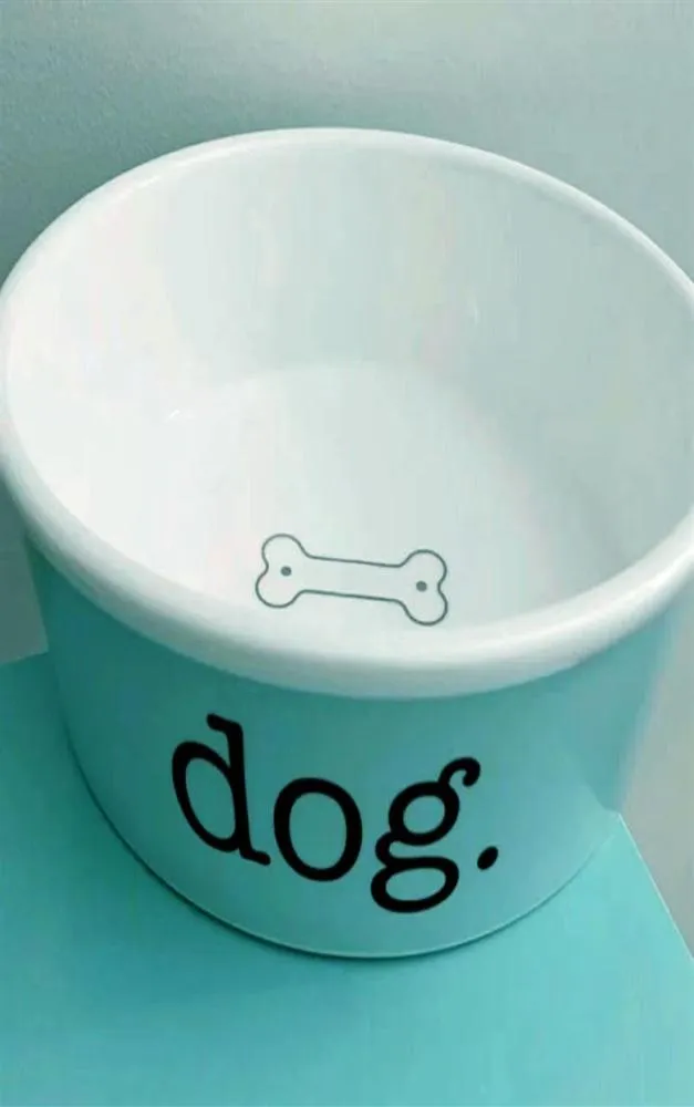 Luxo Blue Bone China Bowls Designer Cerâmica Pets Cerâmica Tigela de cão CATCATCATSUPER1ST342X5701668