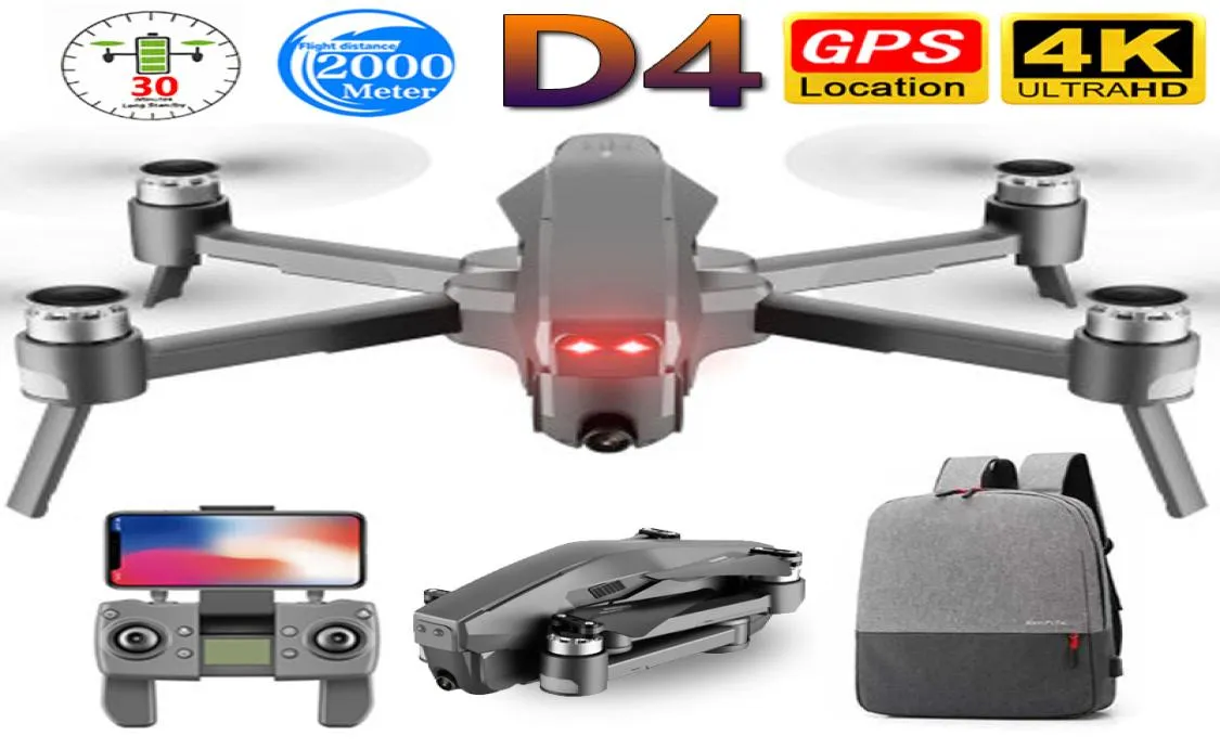 D4 DRONE GPS Quadcopter HD 4K FPV 600m WiFi Live Video 16 km Distanza di controllo Flight 30 minuti Mini Drone con fotocamera Dron Toys9123276