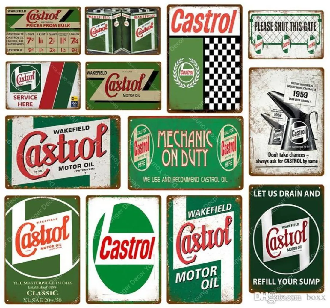 2021 New Wake field Castrol Motor Oil Metal Tin Signs Wall Plaque Vintage Art Poster Painting Plate Gas Station Pub Club Garage De8035239