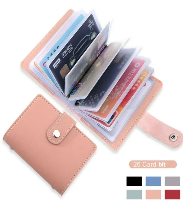 26cards Ny antitheft ID -kreditkortshållare Fashion Women039S Slim Leather Pocket Case Purse Plånbok för ID Bankkortlagring B6118095