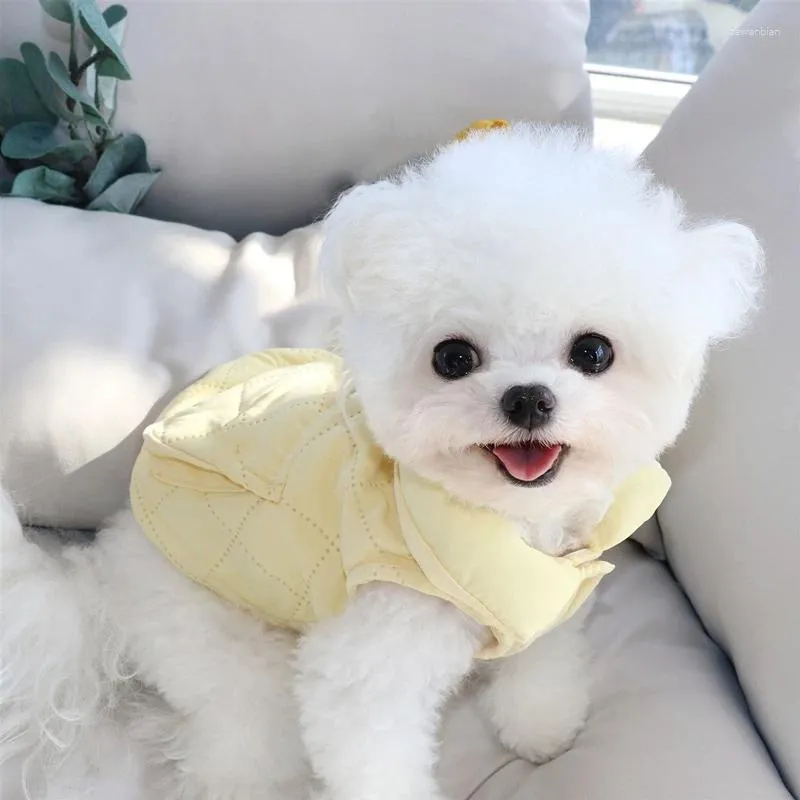 Dog Apparel Pets Can Tow Vests Puppies Winter Clothes Solid Color Teddy Jackets Schnauzer Warm Beautiful XS-XL