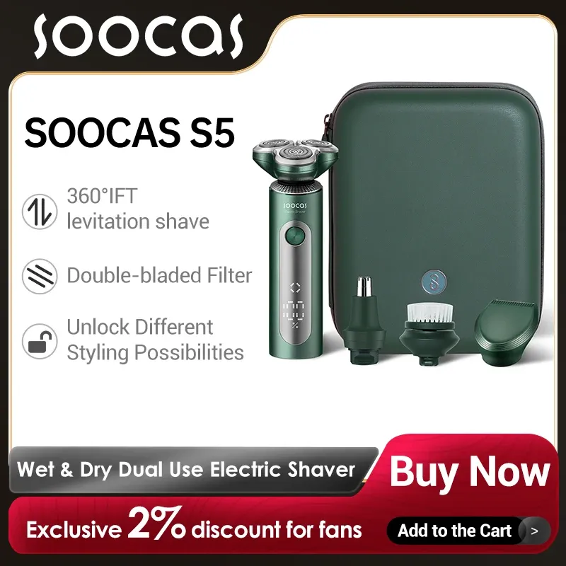 Shavers sooocas s5 men for men for men for men ipx7防水濡れた乾燥二重使用多機能電気シェーバー