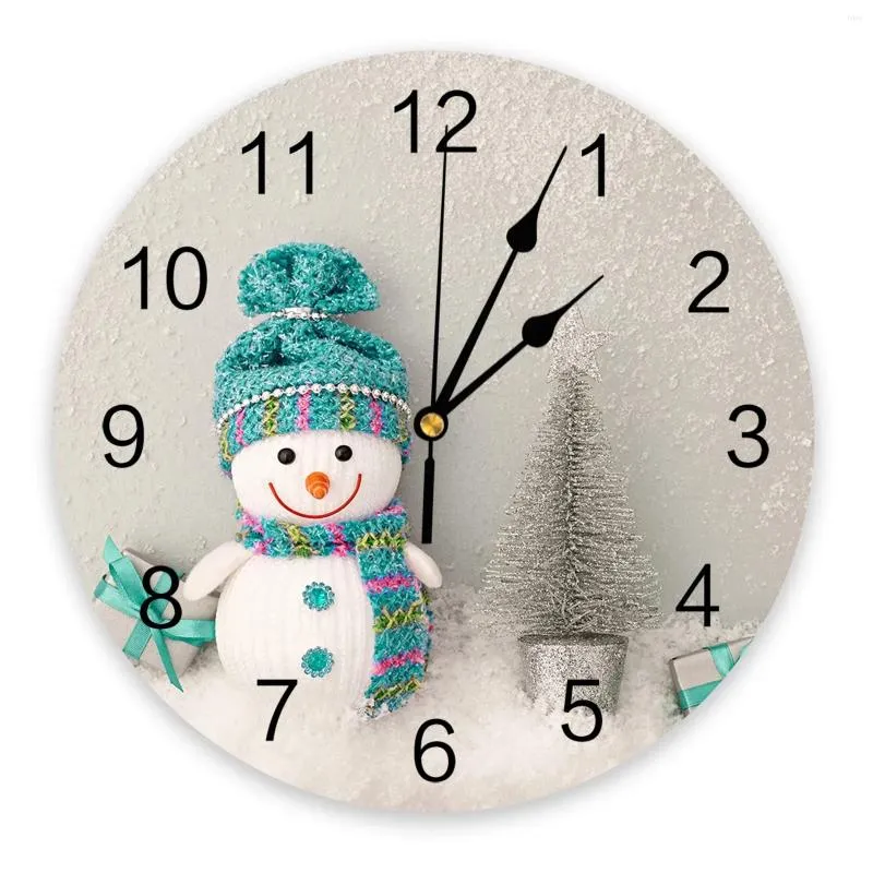 Orologi da parete Snowman natalizio regalo rotondo orologio moderno cucina cucina sospesa orologio arredamento da casa silenzioso