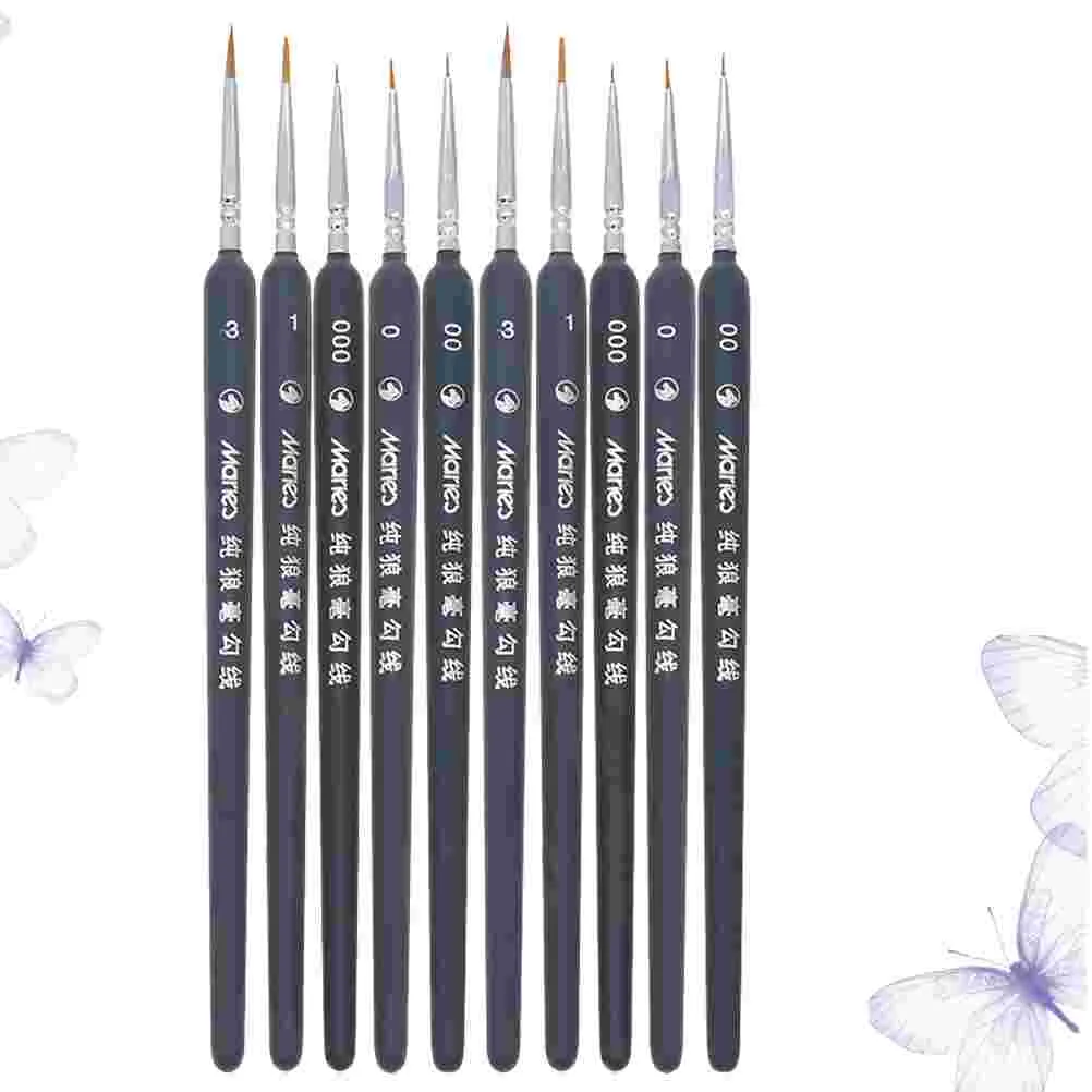 10 PCS Miniature Paint Brush Set For Fine Detailing - Micro Detail Brushes For Models & Miniatures