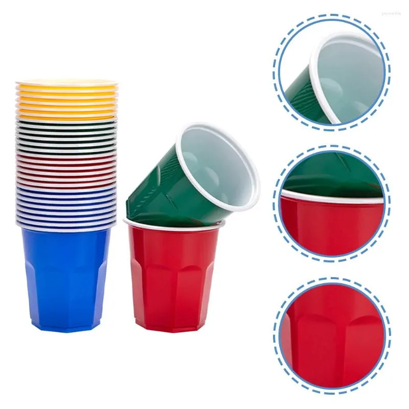 Disposable Cups Straws 100 Pcs Juice Beverage Supply Compact Beer Cup Plastic Paper Daily Use Accessory Small Tumbler