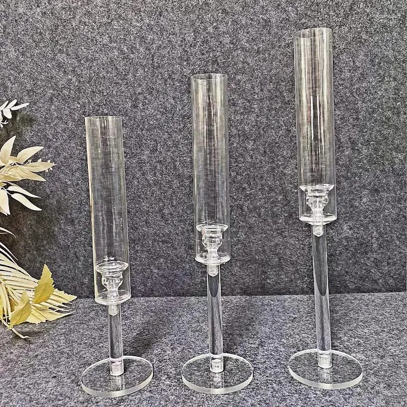 Candle Holders 3 -częściowy zestaw akrylowy elegancki świecznik centralny na wesela i dekoracje świąteczne drogę ołowiu kandelabra