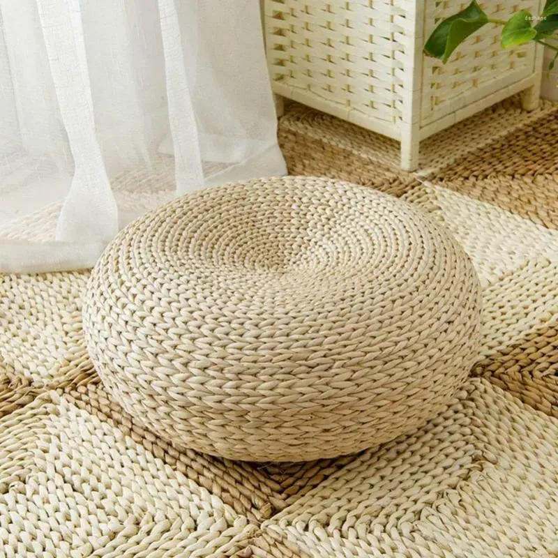 Kissen japanischer Stil Tatami Home Decoration Matte handgefertigtem Stroh Pouf Weave Hard Textur
