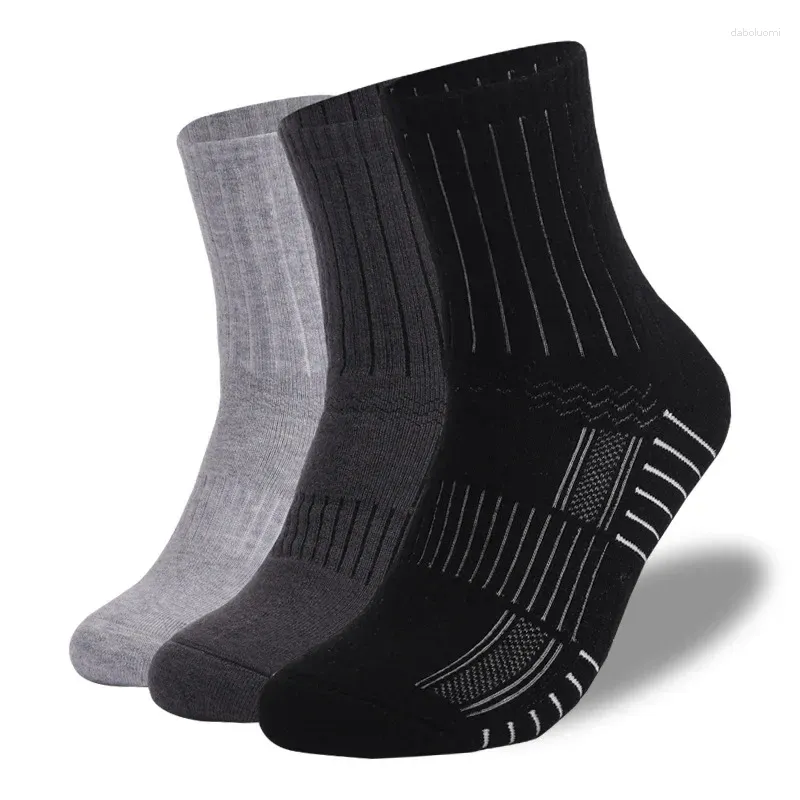 Men's Socks 3 Pairs Merino Wool Hiking Running Cushioned Crew Boot Thermal Warm For Women Men Euro Size