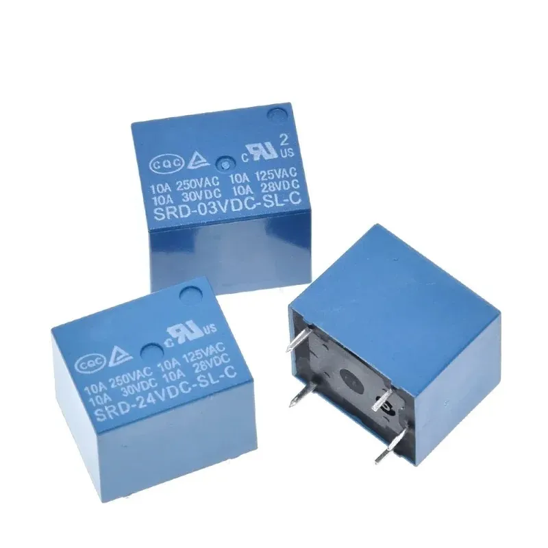 2024 T73 5V 12V 24V DC Relais de puissance SRD-5VDC-SL-C SRD-12VDC-SL-C SRD-24VDC-SL-C 10A 250VAC 5pin pour les applications de haute tension pour T73