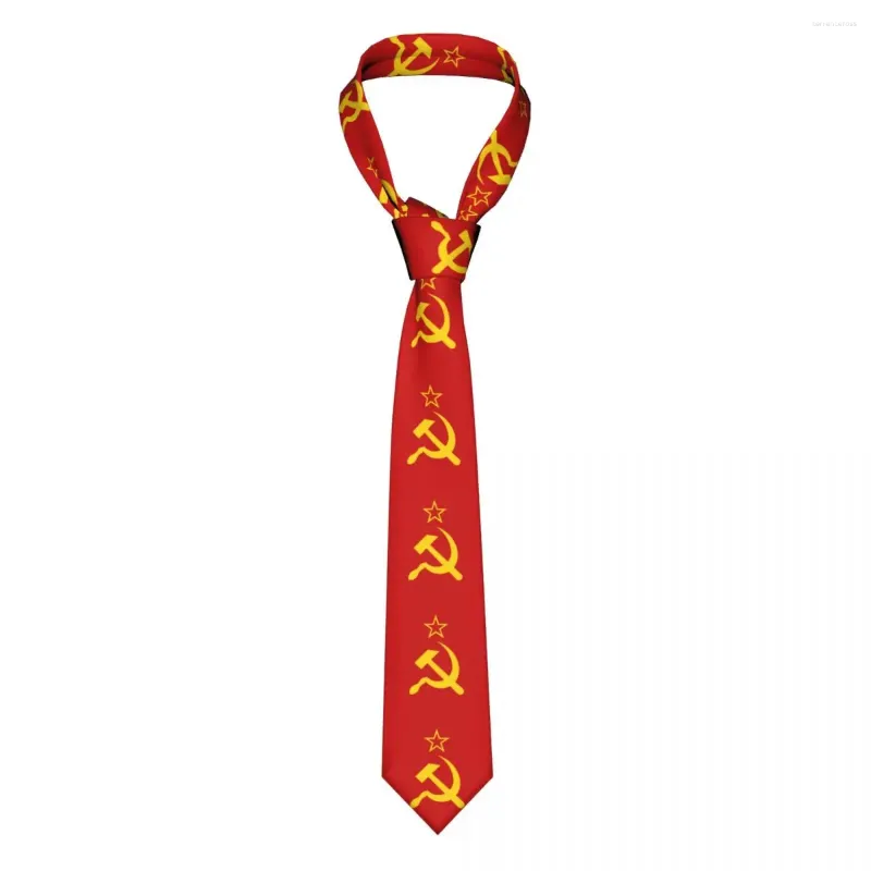 Bow -slipsar formella retro ryska sovjetiska flaggslipsar för män anpassade silkes USRR Hammer och Sickle CCCP Office