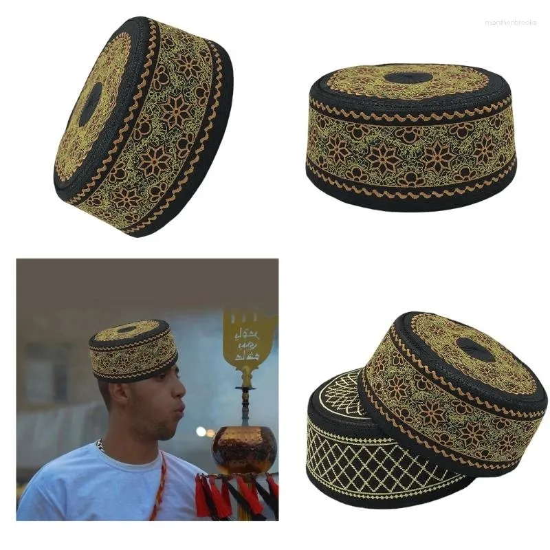 Berretti di preghiera Caps uomini ricami del turbante arabo turco islamico