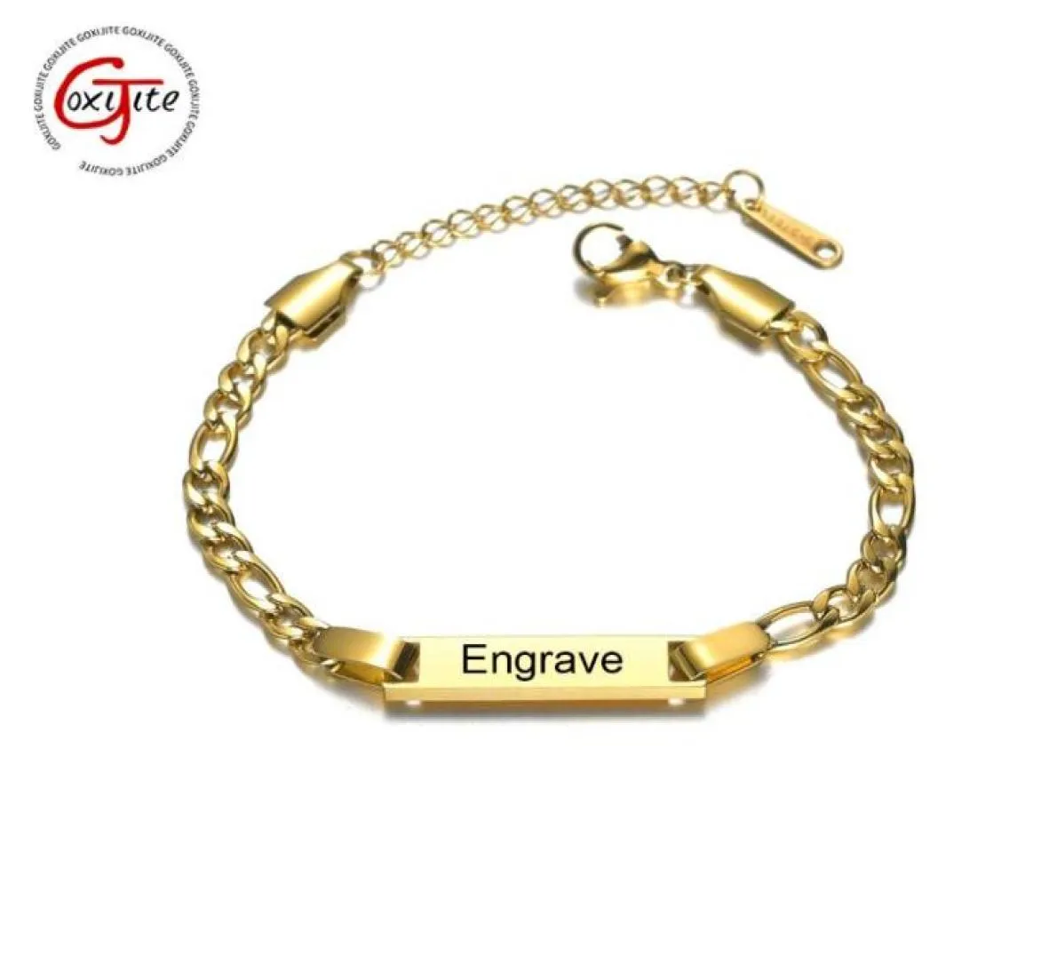 Goxijite Moureny Custom Egrave Name Bracelet for Women Kid Kidnable Steel Регулируемая дата