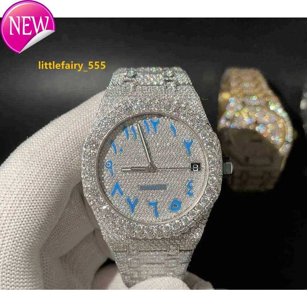 White Moissanite Diamond Watch completamente ghiacciato per gli uomini rompe il regalo per lui