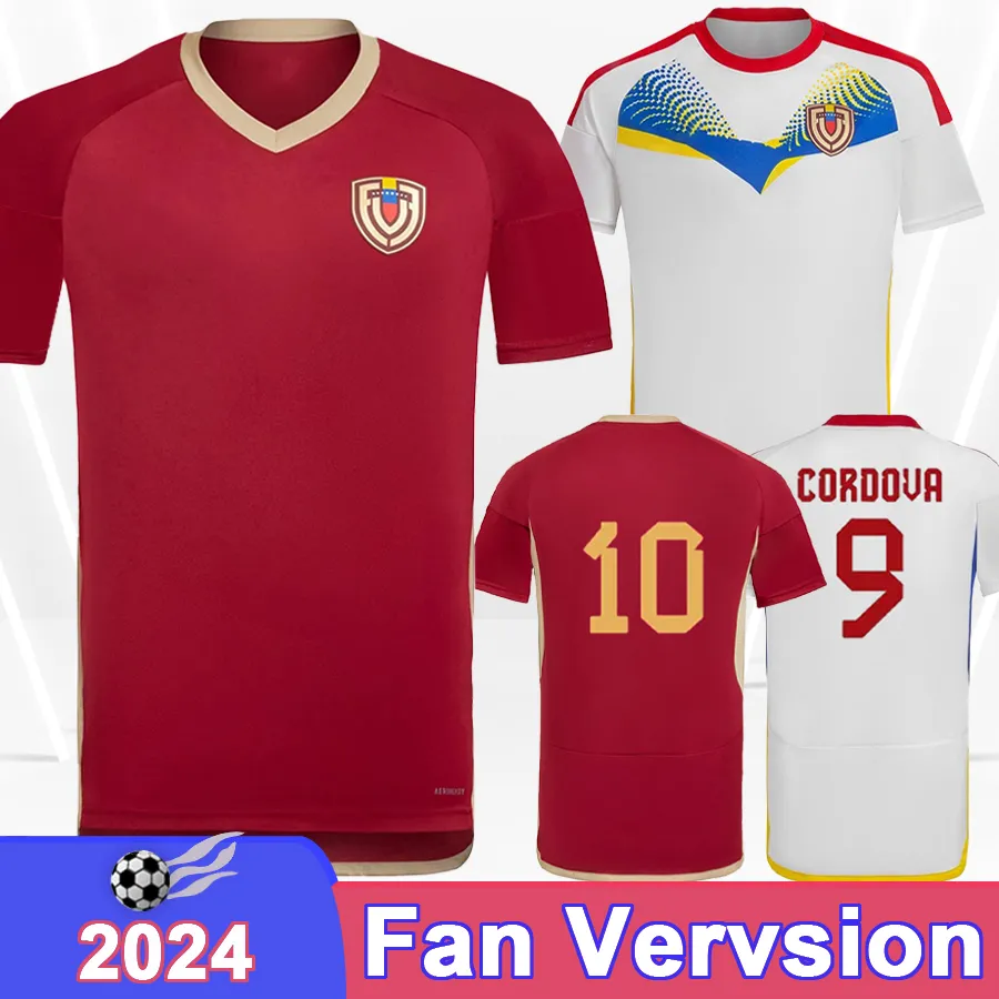 2024 Venezuela Seleção nacional Mens camisas de futebol Ferraresi Osorio Wilker Angel Rincon D. Machis Soteldo Savarino Home Away Football Shirts