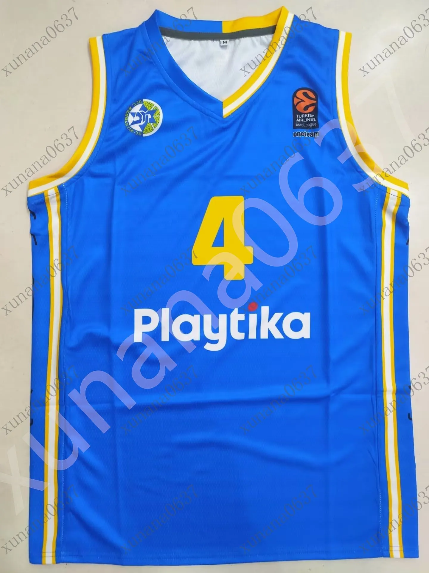 Basketball Jersey Maccabi Playtika Tel Aviv LORENZOBROWN 2022-023 European Season Adult Can be customized