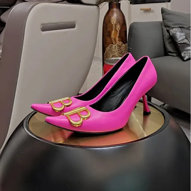 Designer Women Fashion SQUARE KNIFE BB 110MM High Heels Shoes