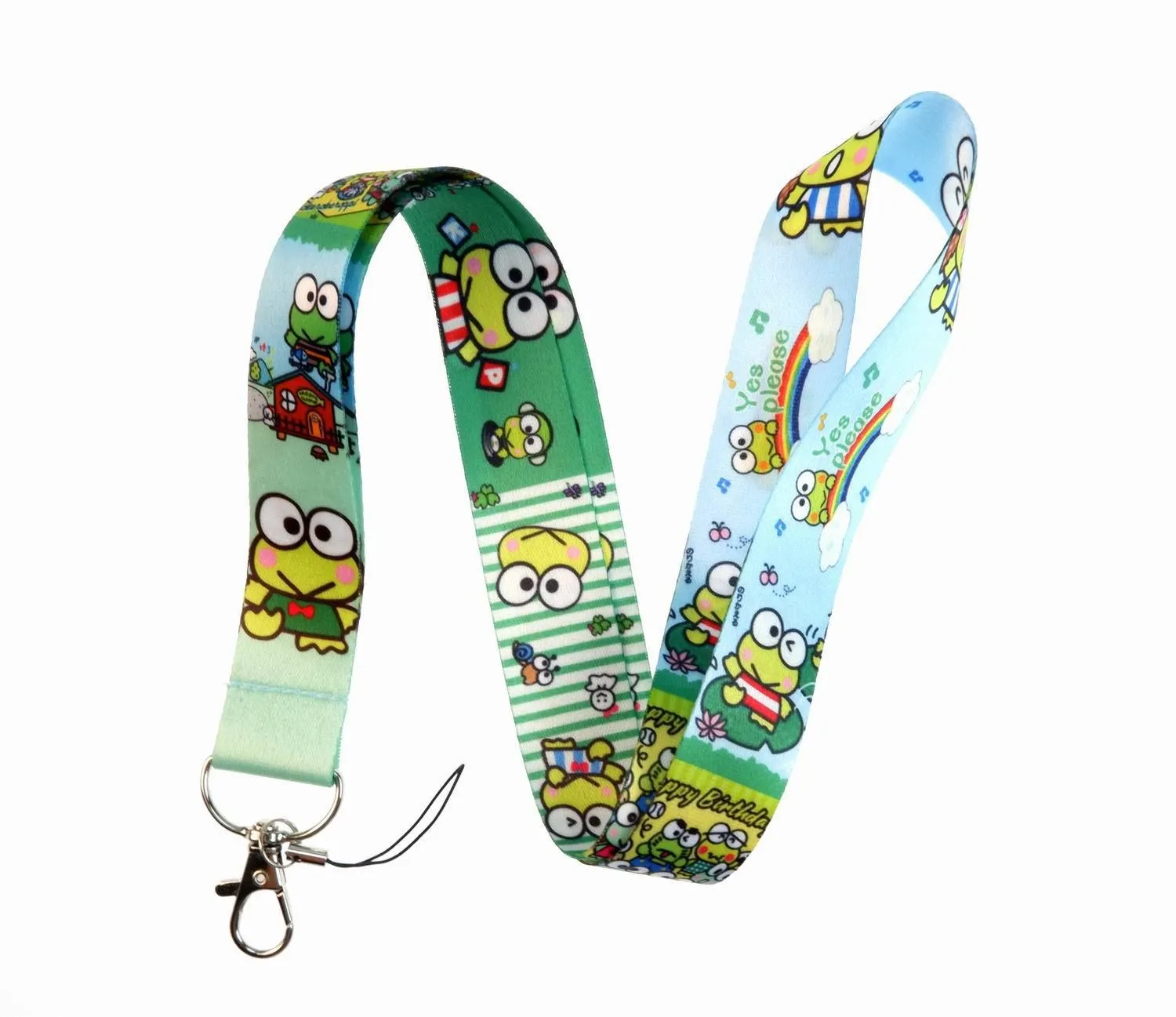 Designer Keychain Cute Frog Keroppi Cartoon Lanyard Strap For Cellphone Key Chains ID Card Badge Holder Keychain Hanging Rope KeyCord Neckband Accessories Dhgate