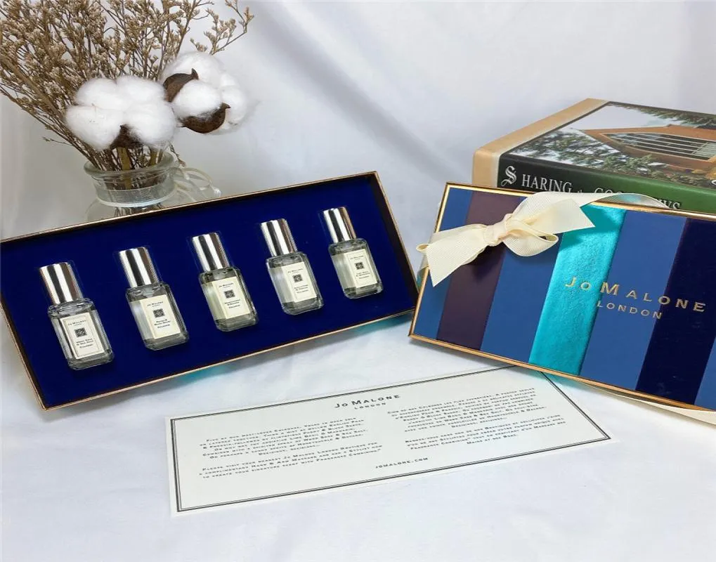 Hommes femmes 039s Air Faiilles d'air anglais Pierre de parfum de bleu de poire ensemble 9ml5pcs kit costume parfum Lady Parfum fleur et fruits durée 2647202